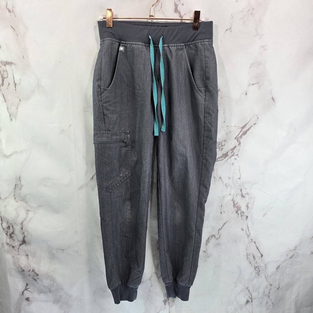 Figs Zamora Jogger Womens 2XS XXS Gray High Rise Technical Drawstring 2107 Denim
